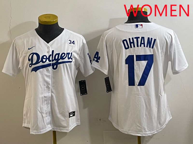 Women Los Angeles Dodgers #17 Ohtani White Game 2025 Nike MLB Jersey style 3186